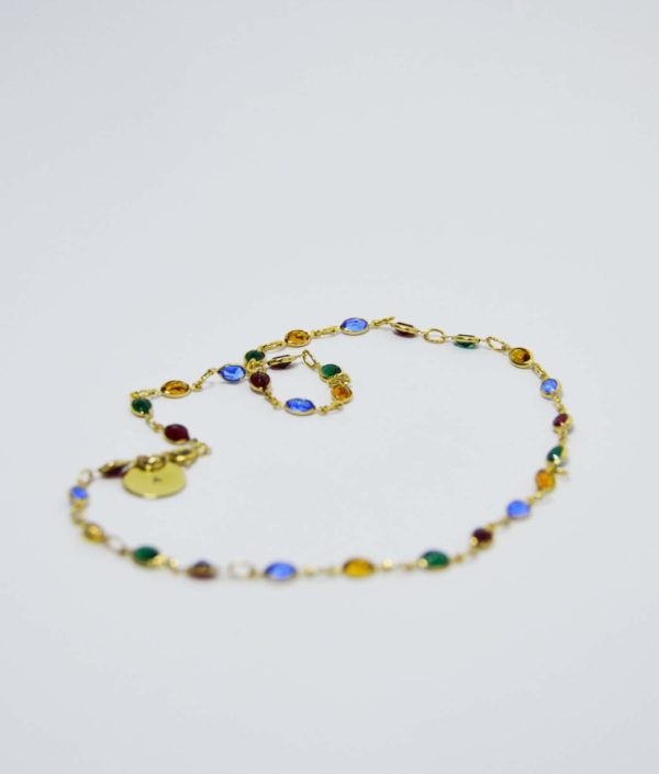 Cadena cristales oro chapa