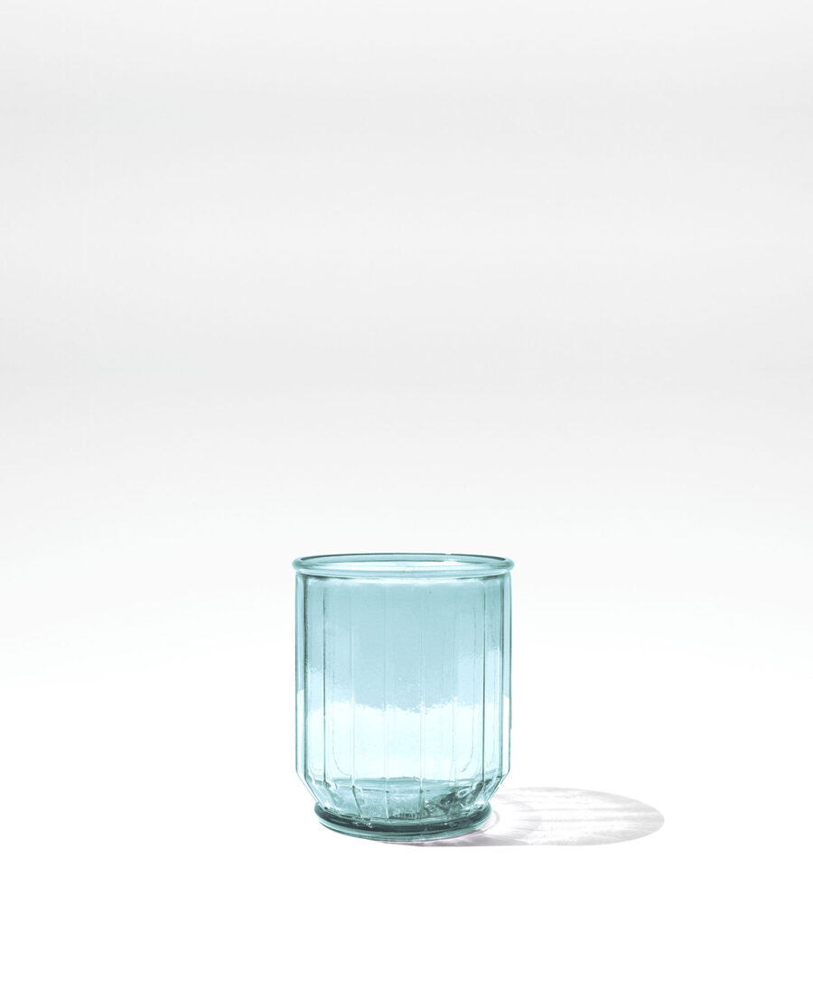 Vaso azul reciclado