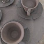 Juego de tazas artesanas de cerámica