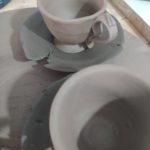 Juego de tazas artesanas de cerámica